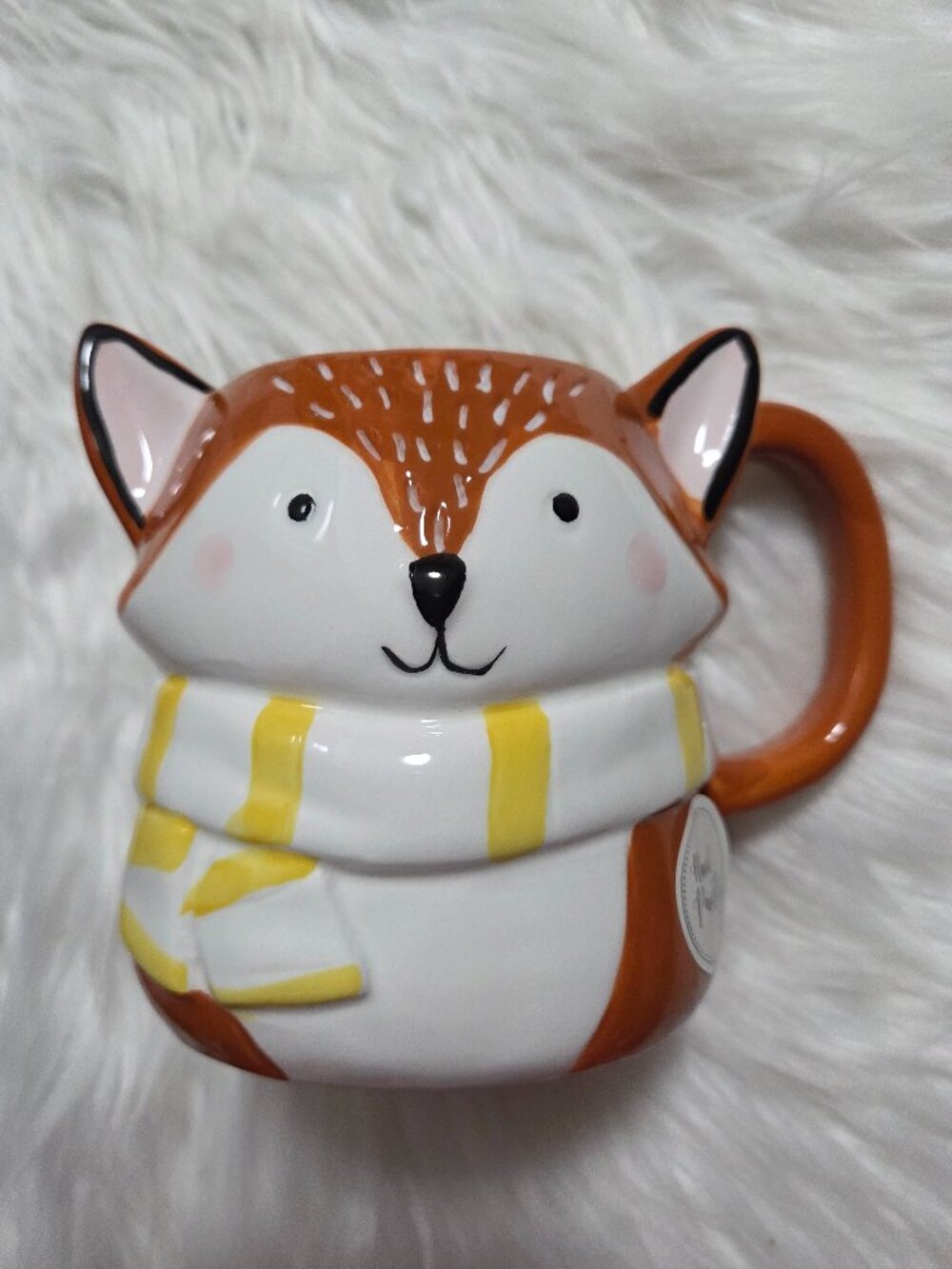 Madison Home Figural Fox with Scarf Mug
